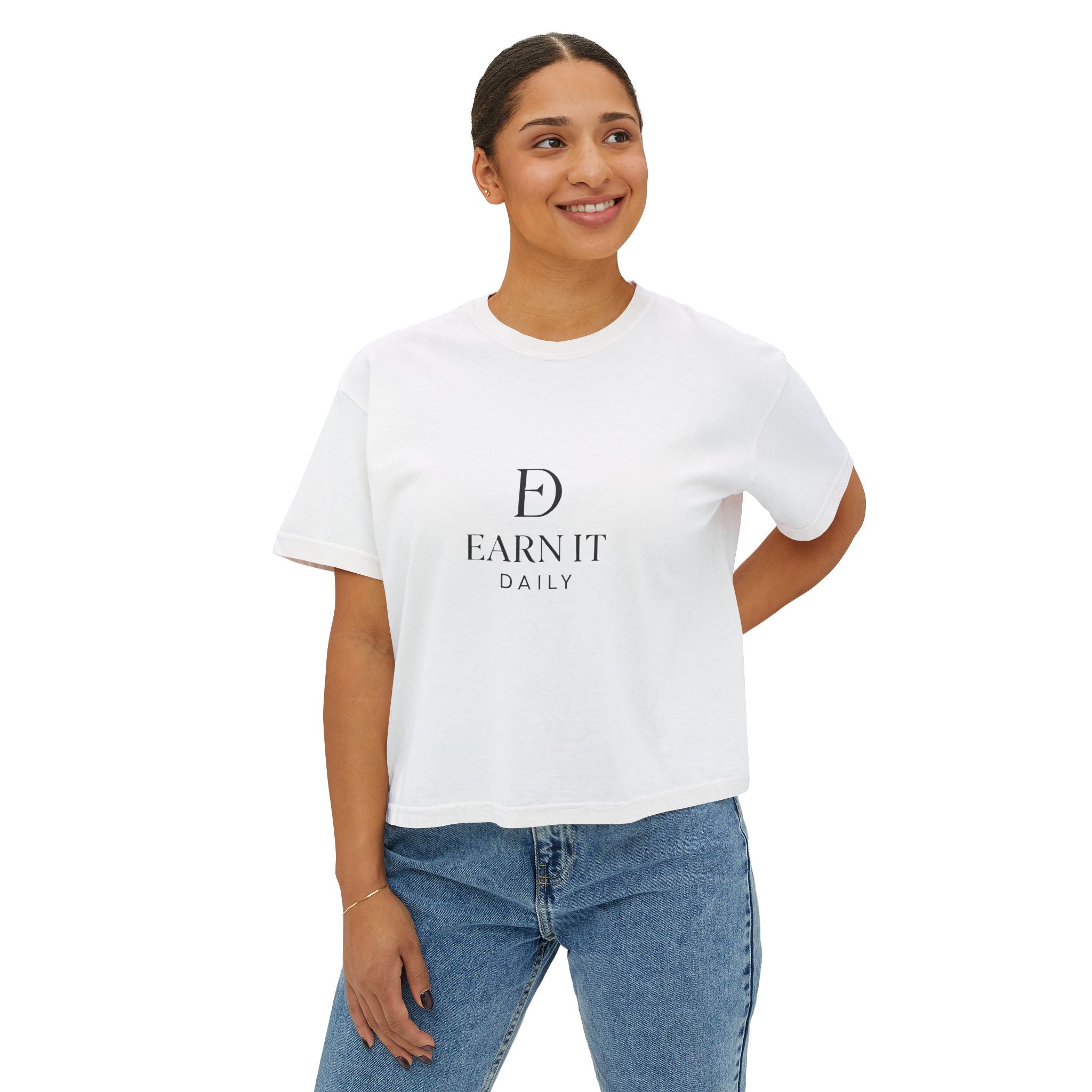 EARN IT DAILY — Garment-Dyed Boxy Tee