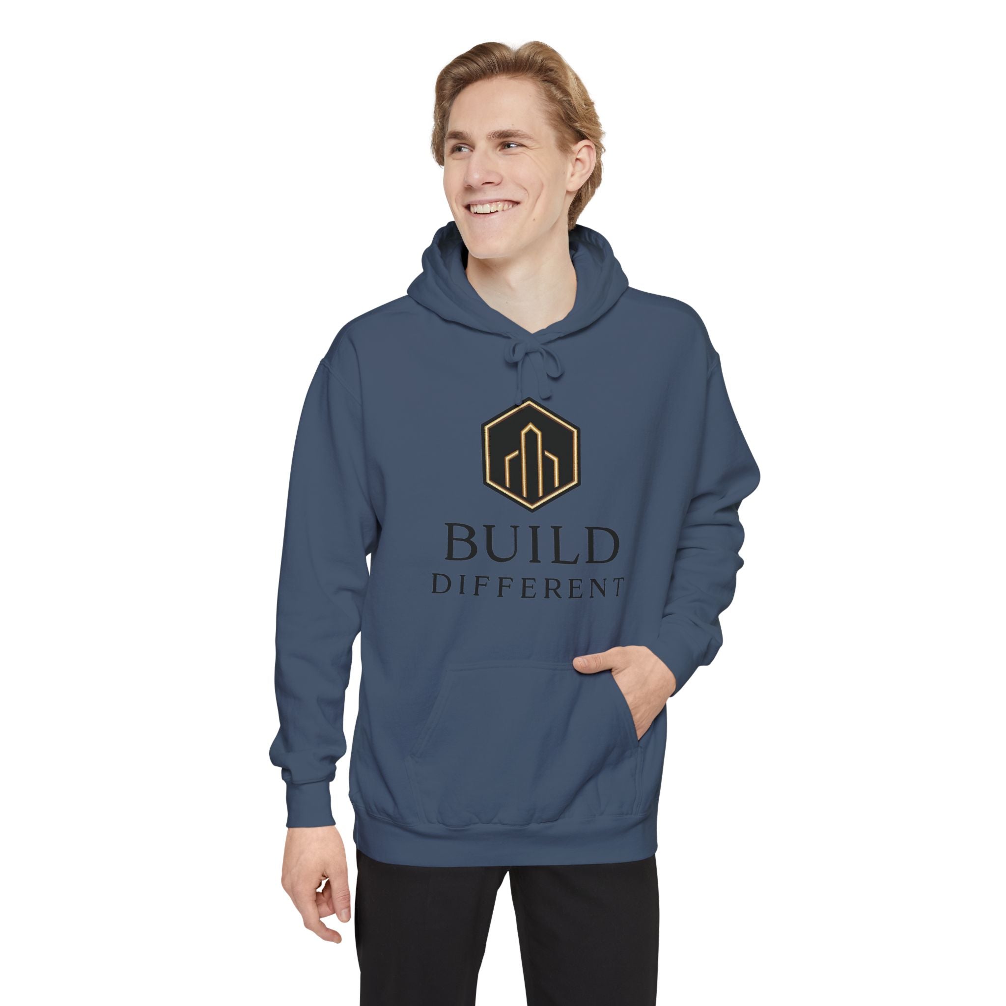 BUILD DIFFERENT — Garment-Dyed Fleece Hoodie