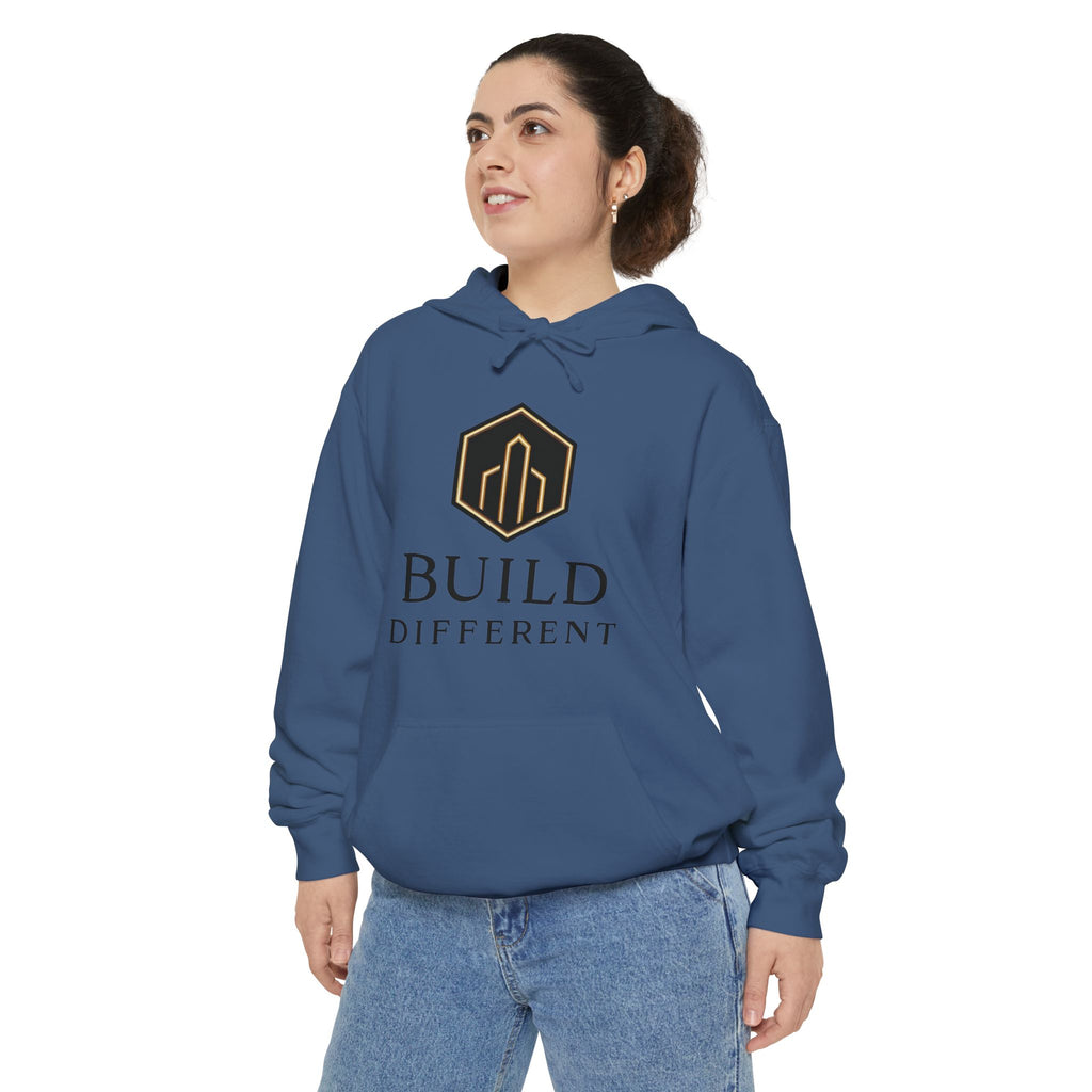 BUILD DIFFERENT — Garment-Dyed Fleece Hoodie