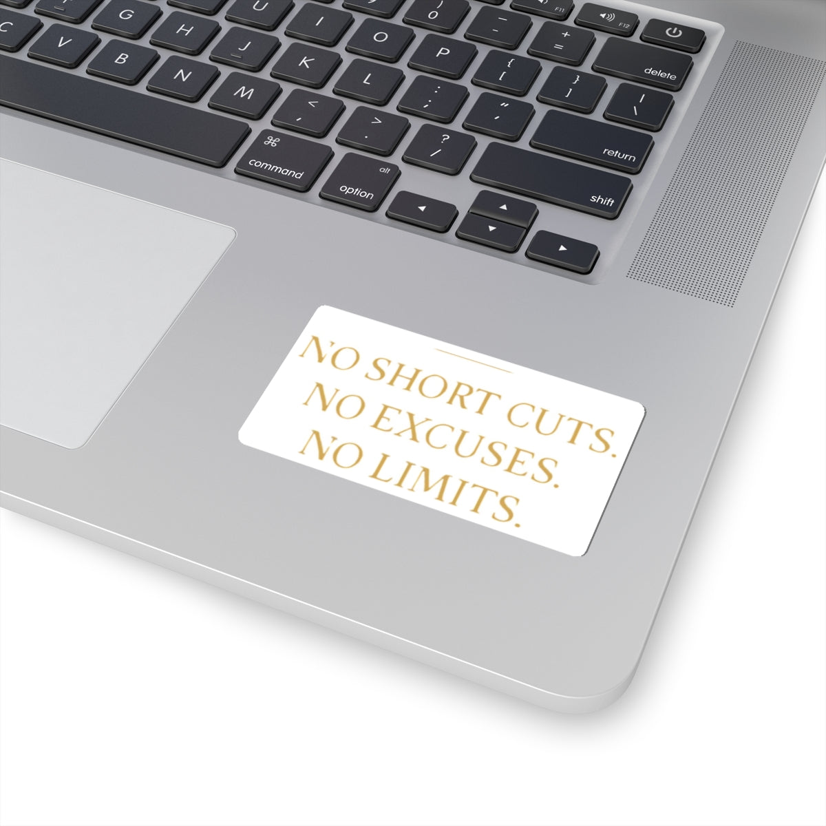 NO SHORT CUTS. NO EXCUSES. NO LIMITS. — Gold Vinyl Sticker