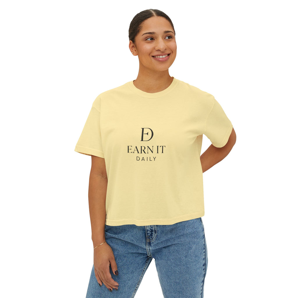 EARN IT DAILY — Garment-Dyed Boxy Tee