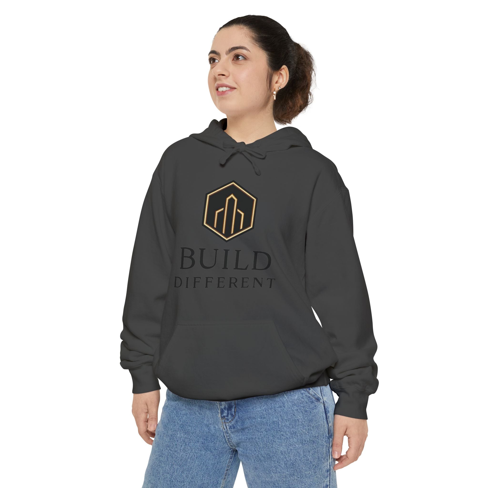 BUILD DIFFERENT — Garment-Dyed Fleece Hoodie