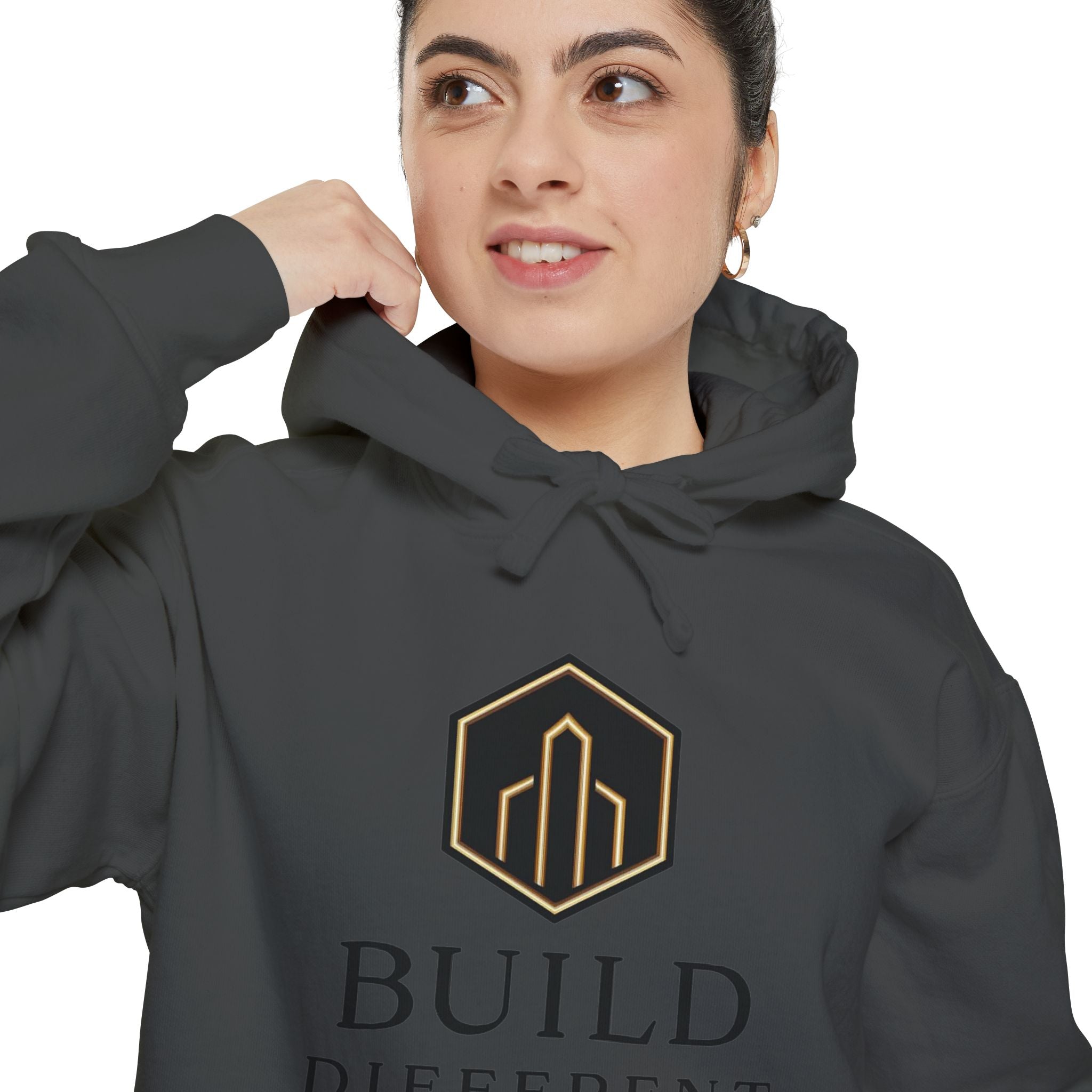BUILD DIFFERENT — Garment-Dyed Fleece Hoodie