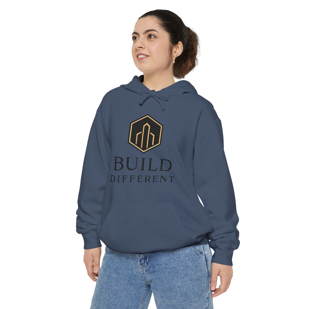 BUILD DIFFERENT — Garment-Dyed Fleece Hoodie