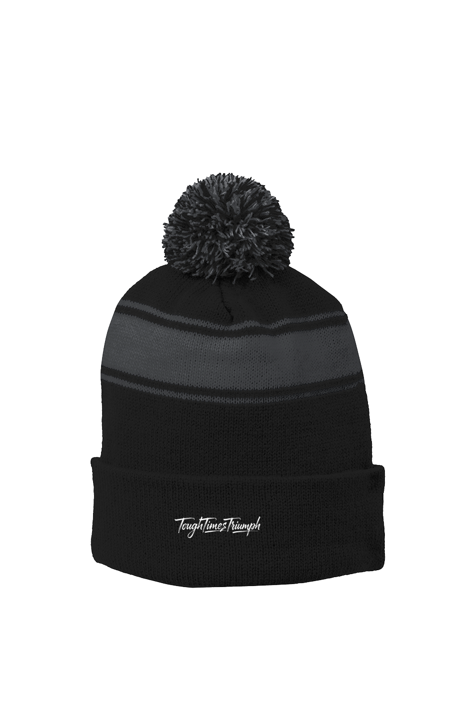 Stripe Pom Beanie