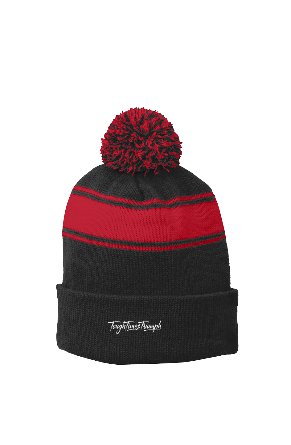 Stripe Pom Beanie