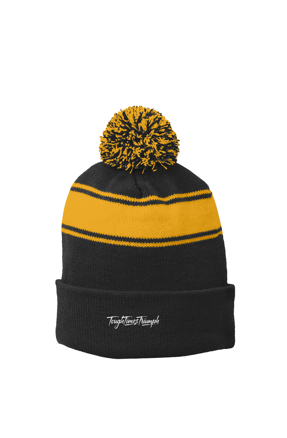Stripe Pom Beanie