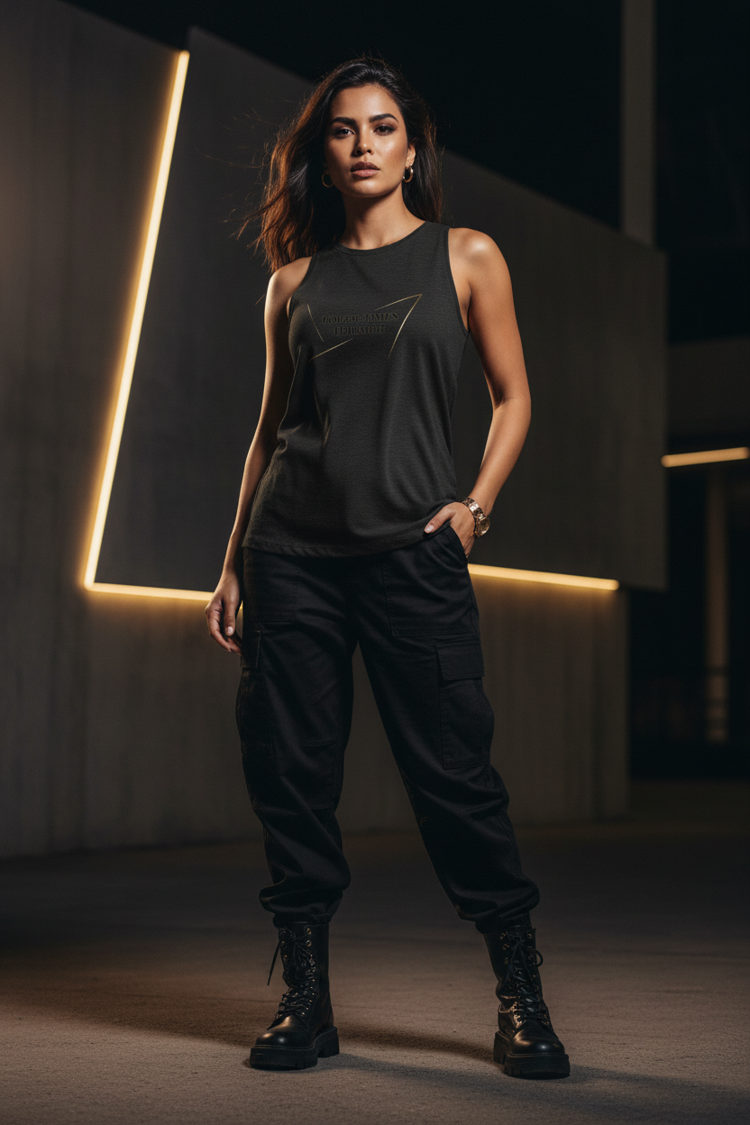 TTT Women's Tri-Blend Wicking Tank, front view — TOUGH TIMES TRIUMPH | Built for those who endure
