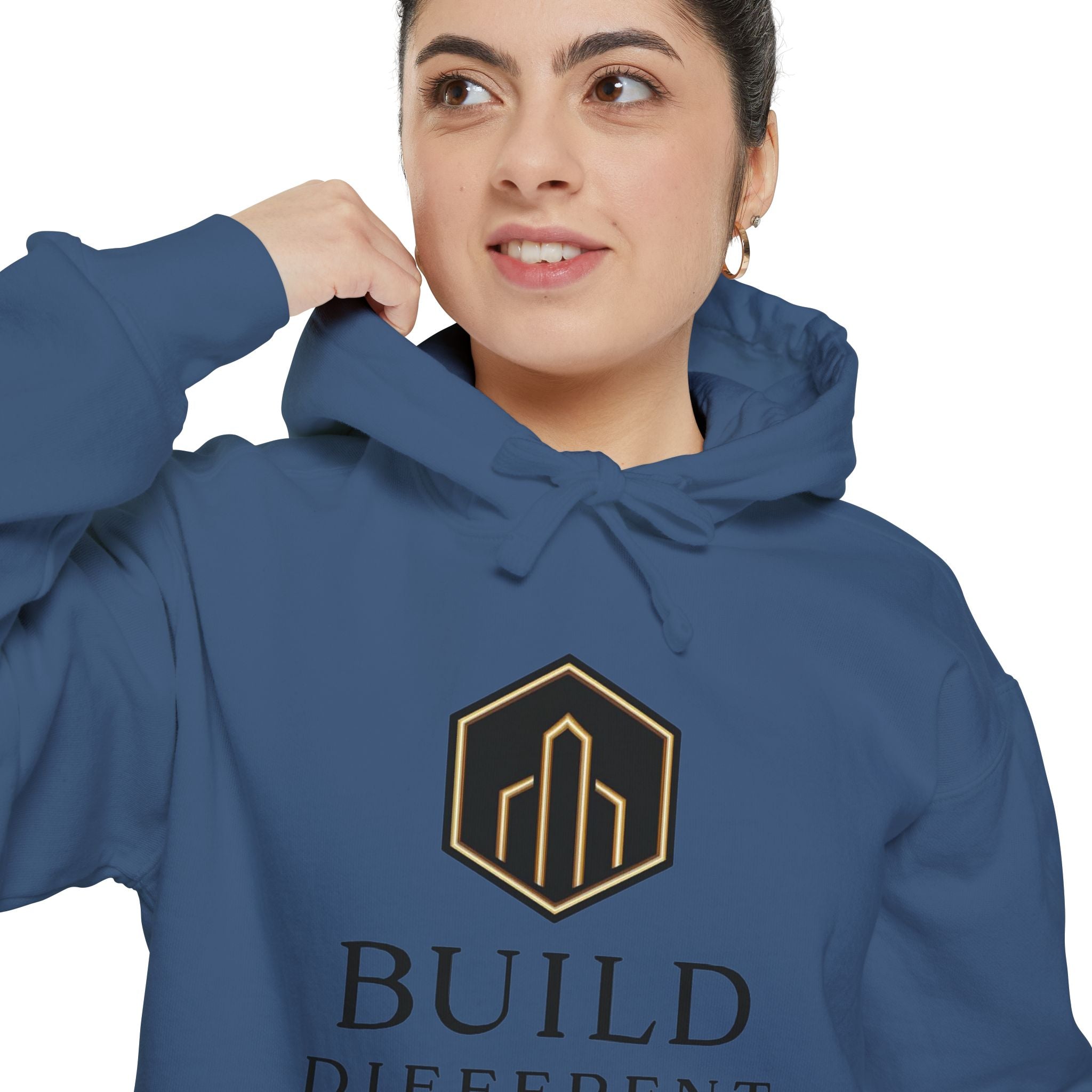 BUILD DIFFERENT — Garment-Dyed Fleece Hoodie