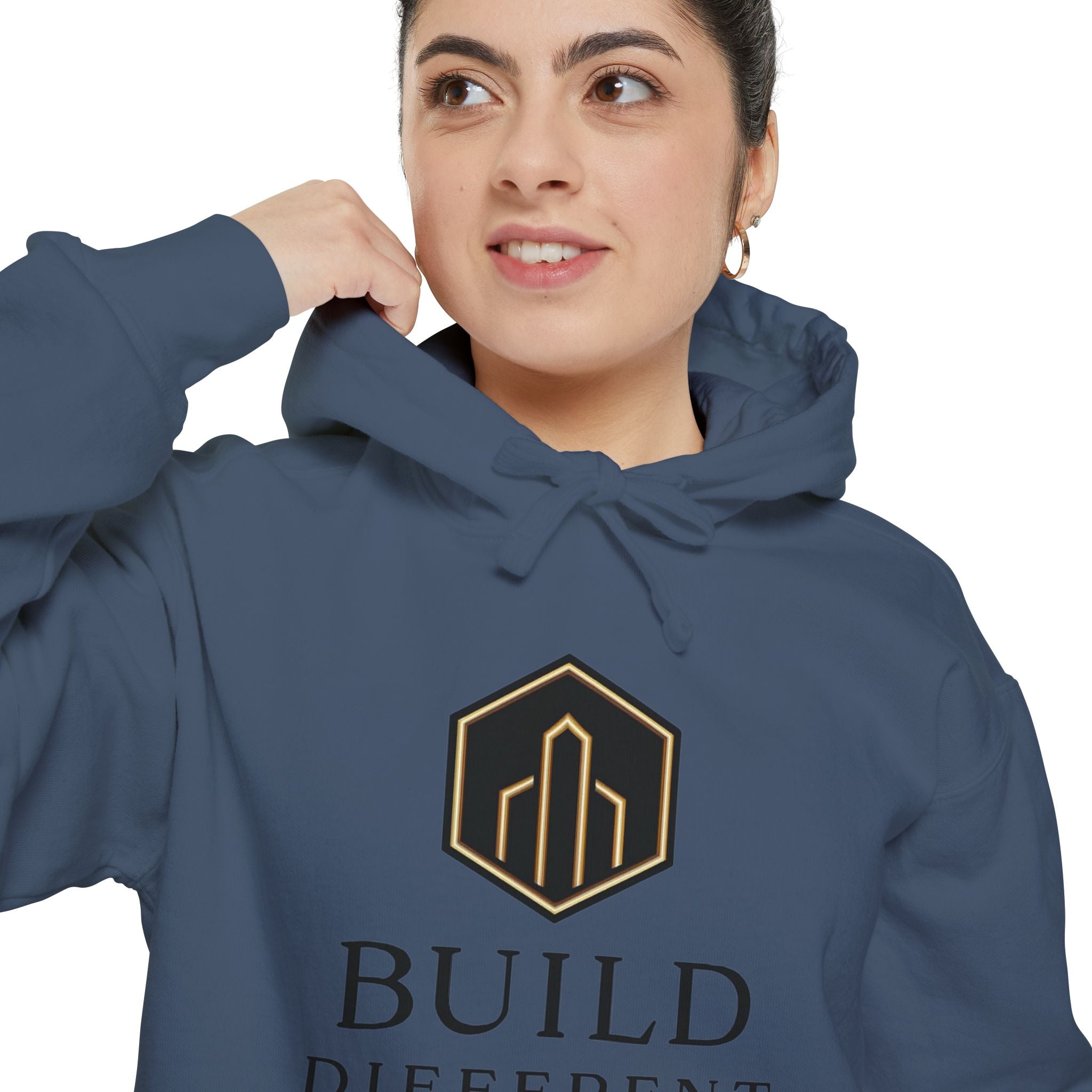 BUILD DIFFERENT — Garment-Dyed Fleece Hoodie