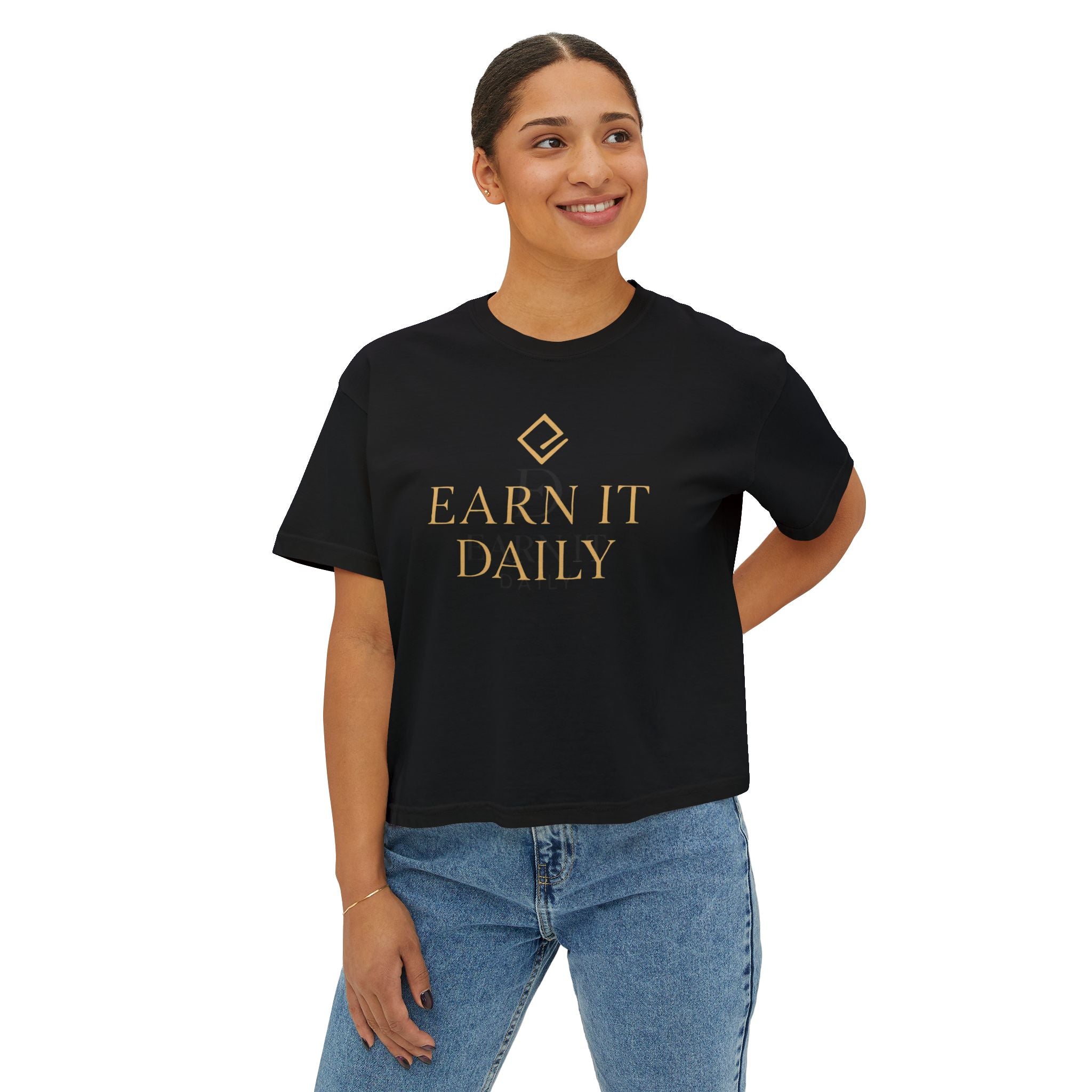 EARN IT DAILY — Garment-Dyed Boxy Tee
