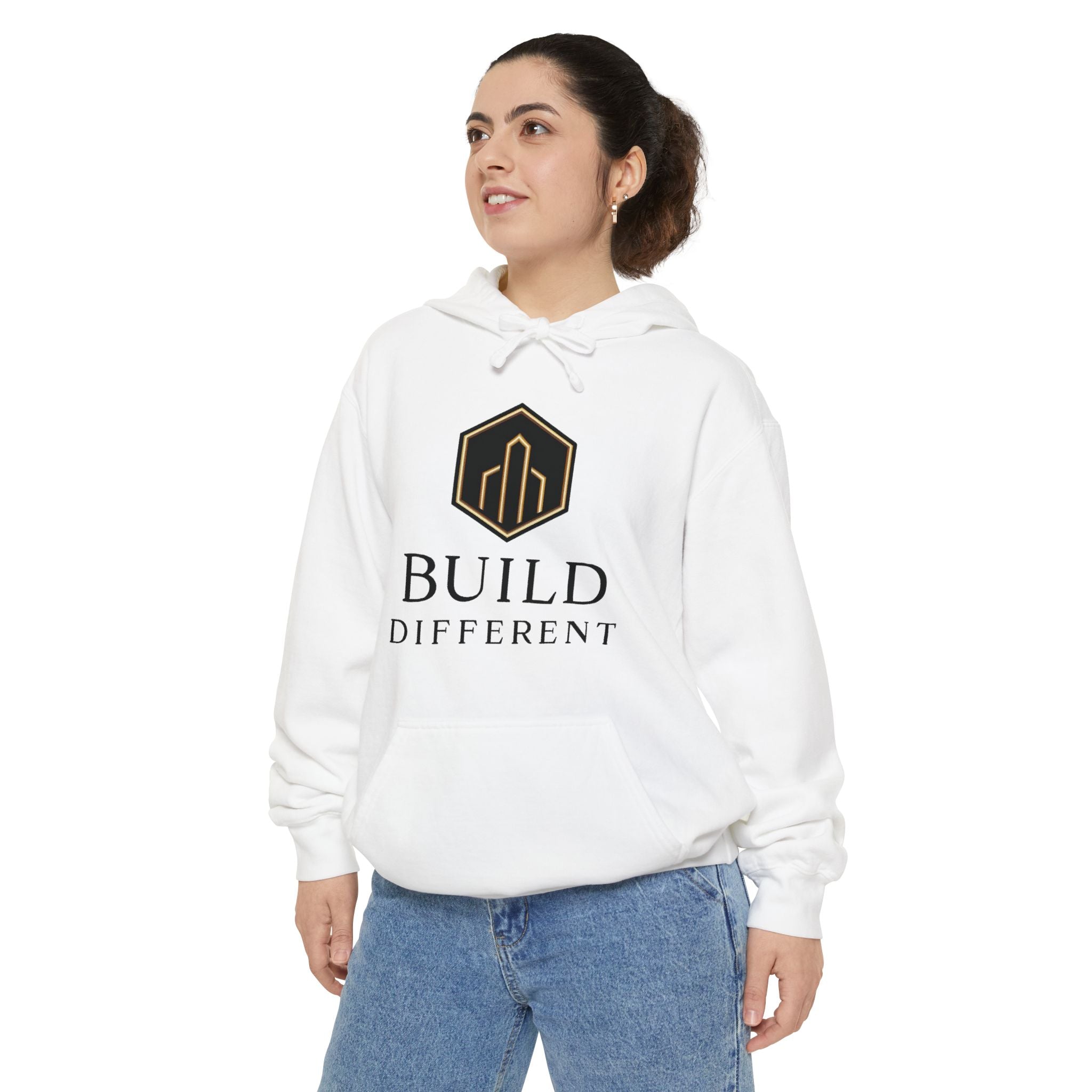 BUILD DIFFERENT — Garment-Dyed Fleece Hoodie