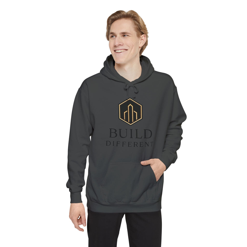 BUILD DIFFERENT — Garment-Dyed Fleece Hoodie