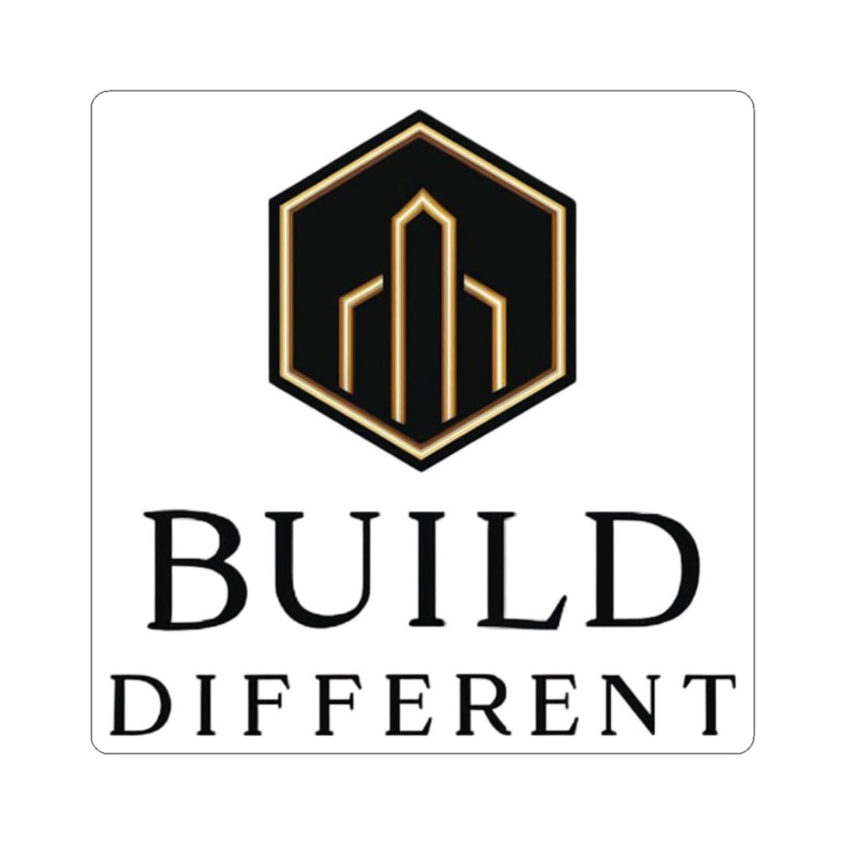 BUILD DIFFERENT — Gold & Black Emblem Vinyl Sticker