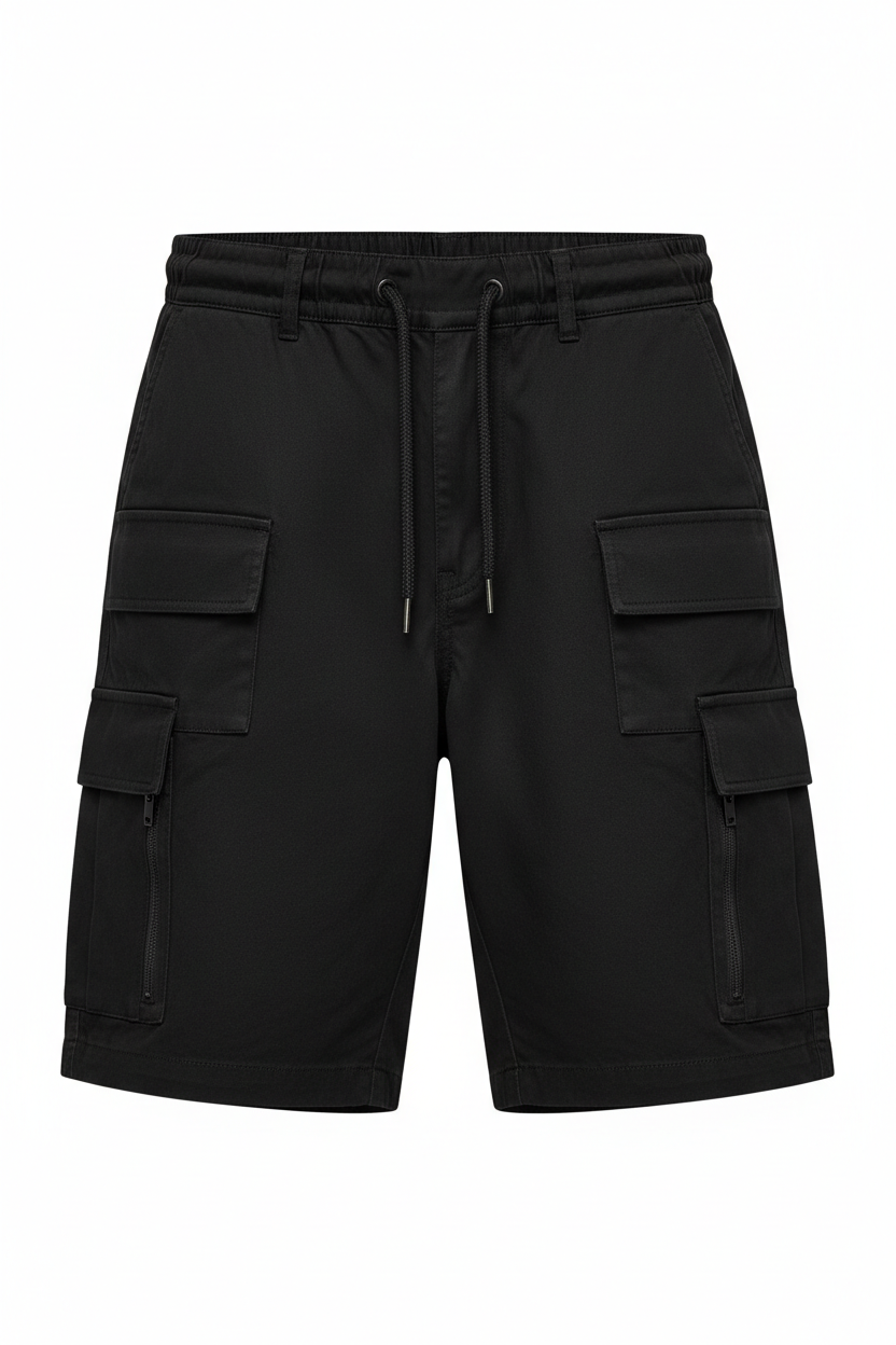 Black Cargo Shorts