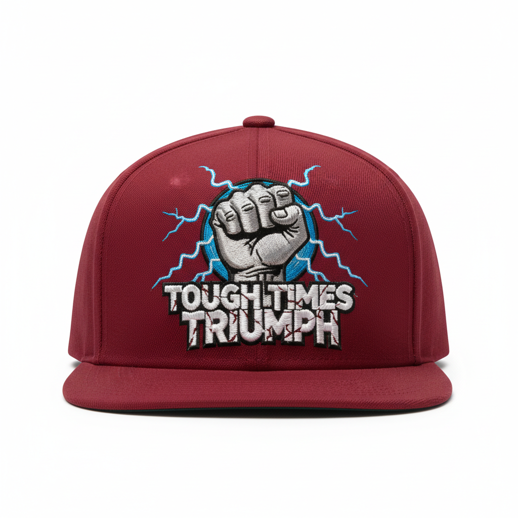Burgundy Hat - Fist & Lightning