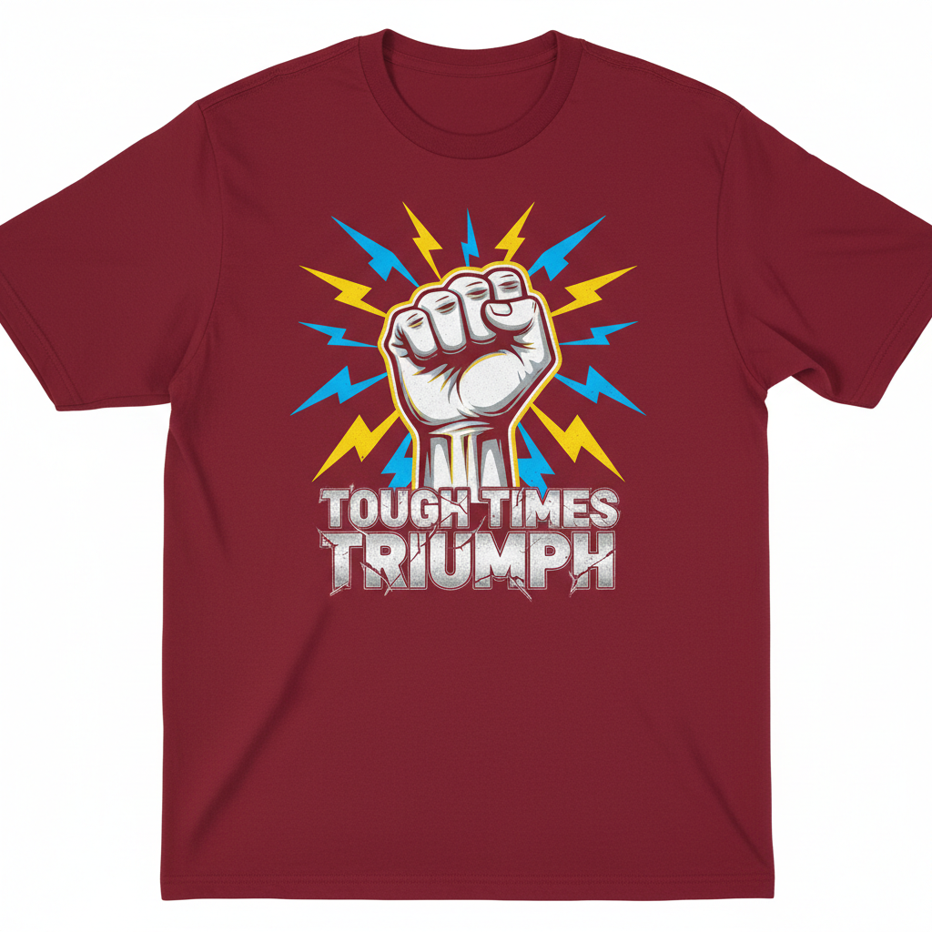 Burgundy Tee - Fist & Lightning