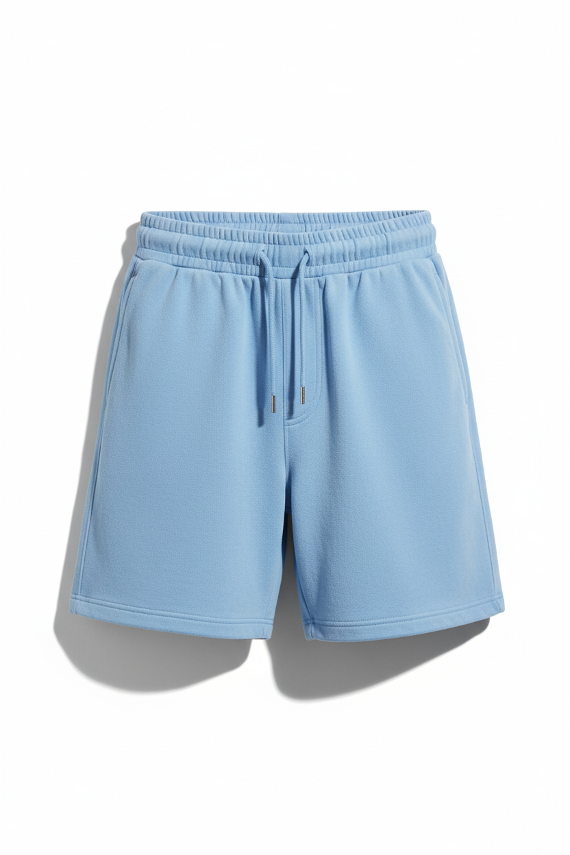 Tough Times Triumph French Terry Shorts - Baby Blue Plain