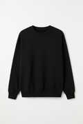 Tough Times Triumph Relaxed Crewneck Sweatshirt - Black Plain
