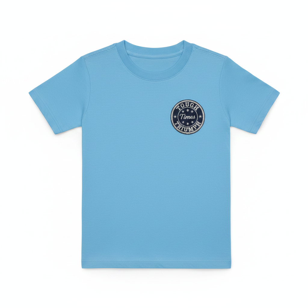 Tough Times Triumph Classic Tee - Baby Blue with White Logo