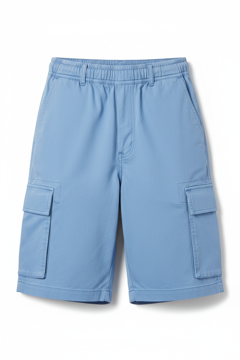 Tough Times Triumph Cargo Shorts - Baby Blue Plain