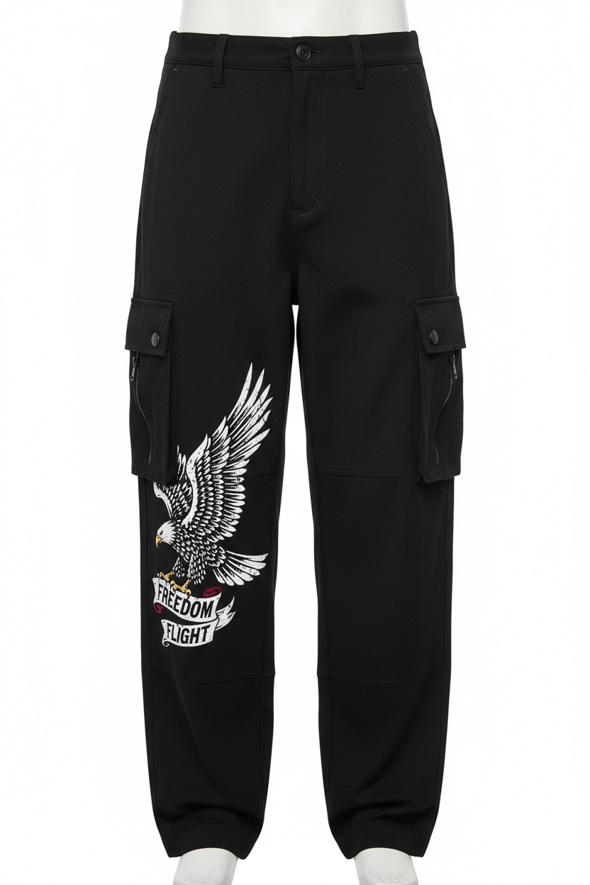 Tough Times Triumph Wide-Leg Utility Pant - Black Eagle Banner