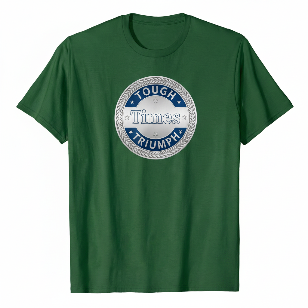 Tough Times Triumph Classic Tee - Forest Green with Navy & Silver Badge