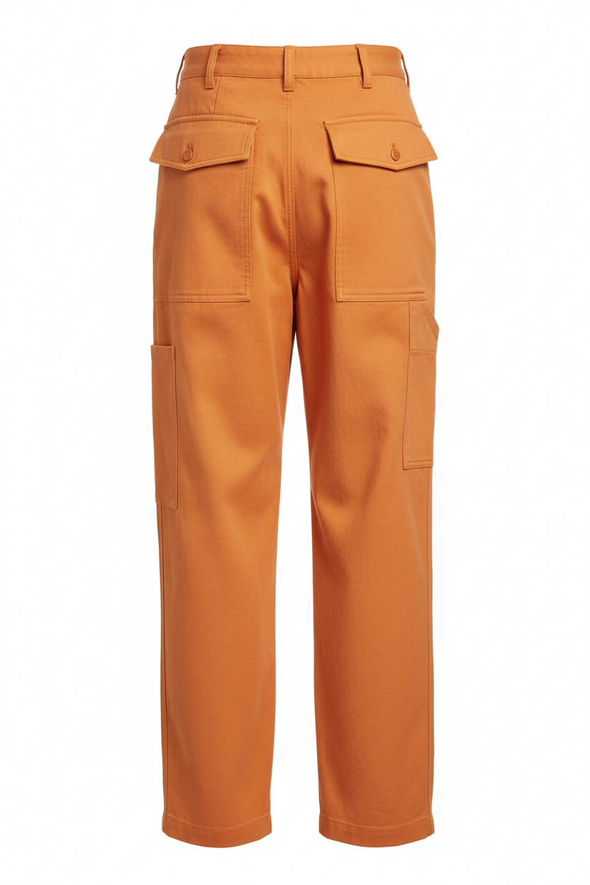 Tough Times Triumph Wide-Leg Utility Pant - Orange Plain