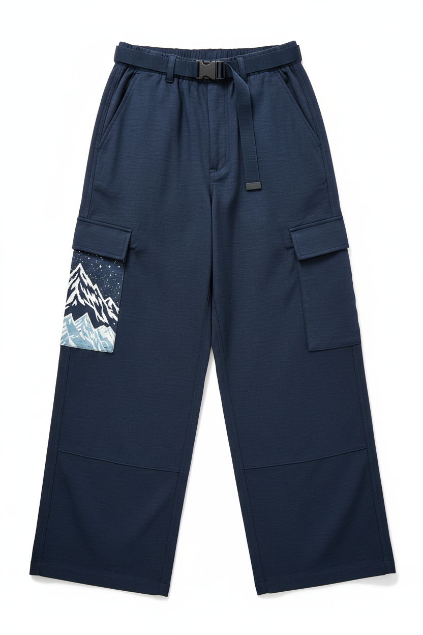 Tough Times Triumph Wide-Leg Utility Pant - Navy Mountain Summit