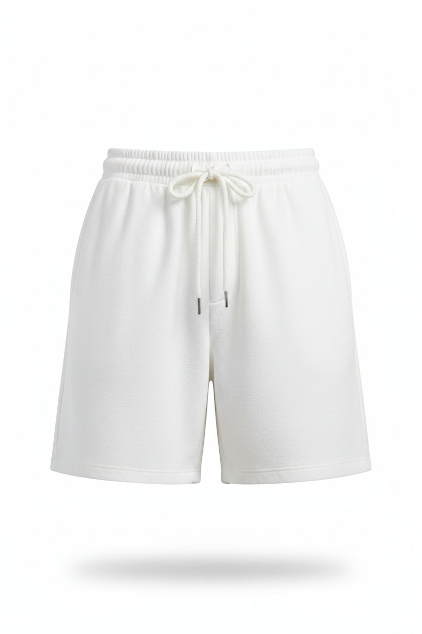 Tough Times Triumph French Terry Shorts - White Plain