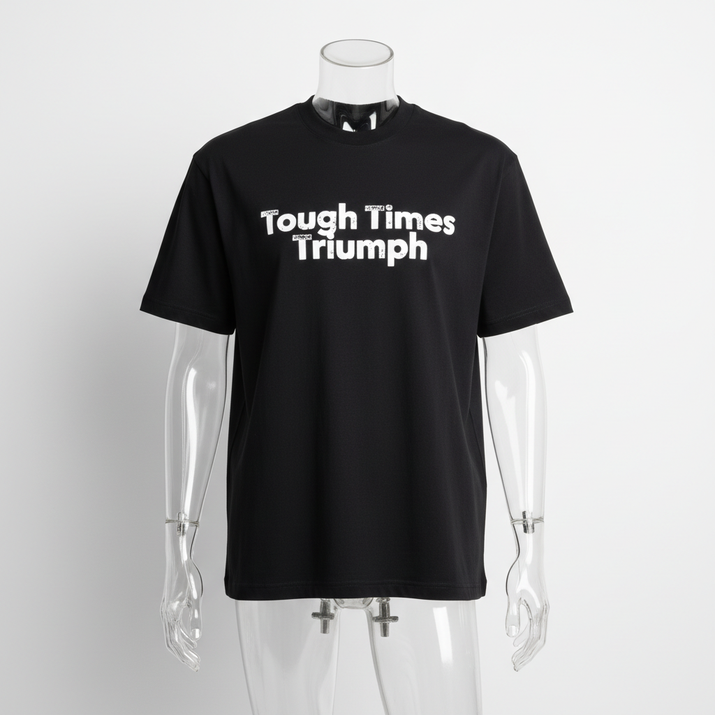 Tough Times Triumph Classic Tee - Black with White Lettering