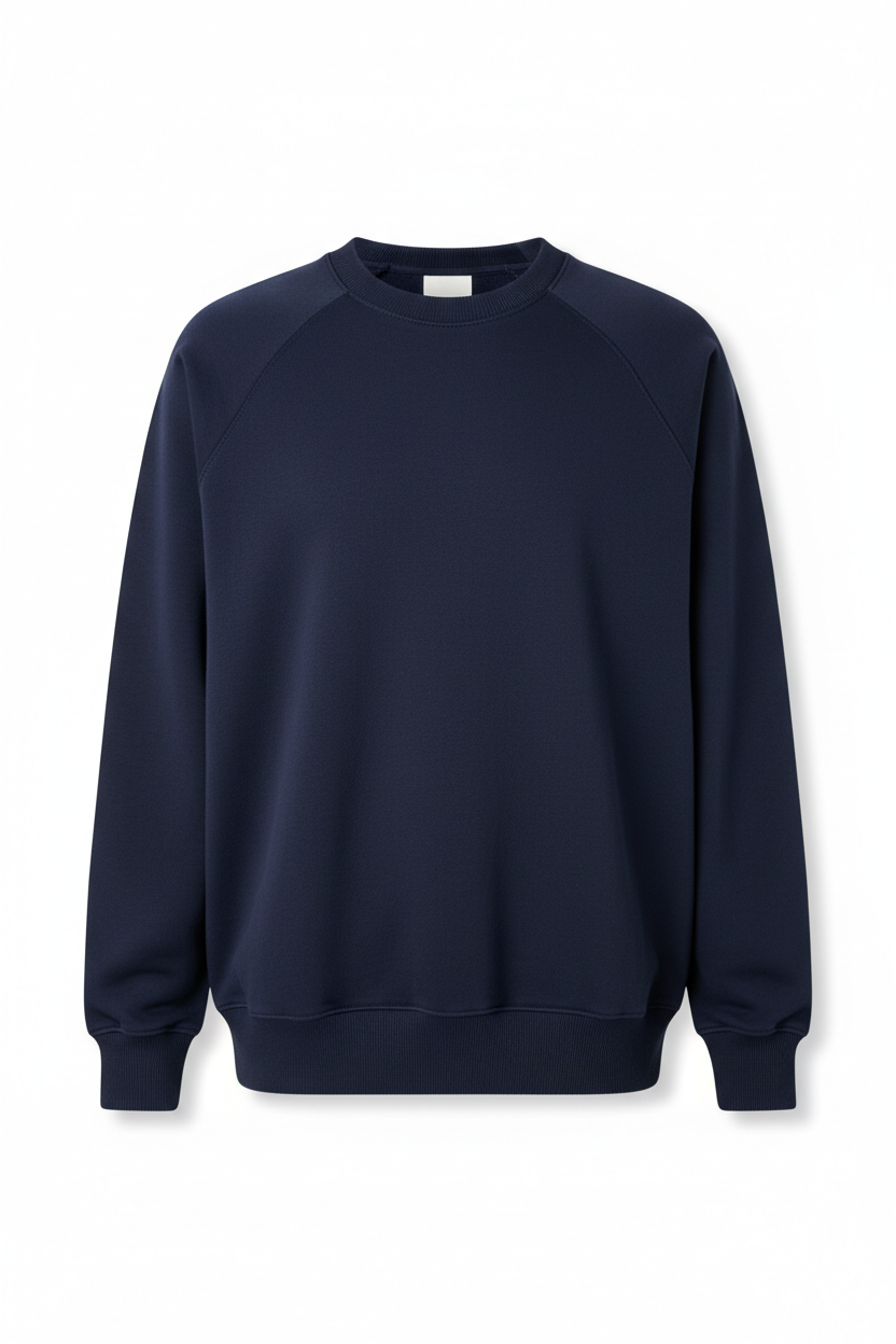 Tough Times Triumph Relaxed Crewneck Sweatshirt - Navy Plain