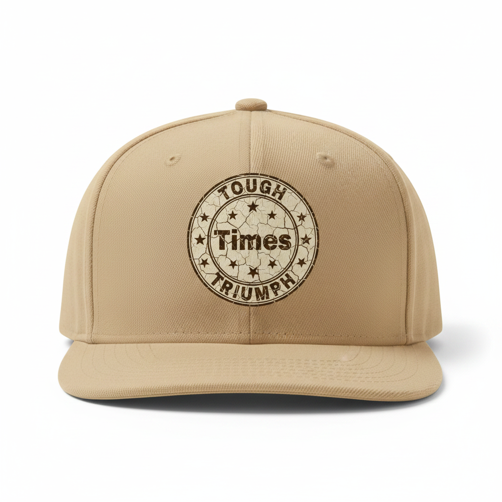 Tough Times Triumph Signature Hat - Beige with Vintage Brown Logo