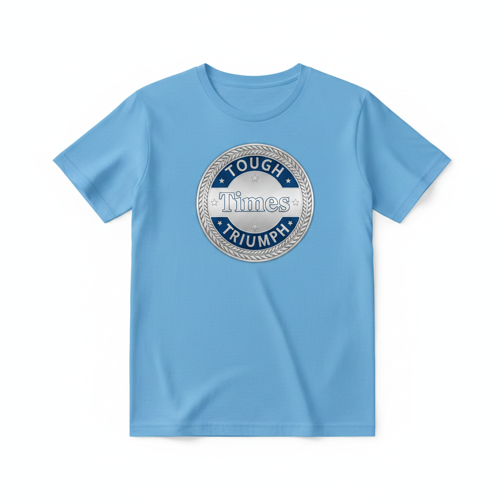 Tough Times Triumph Classic Tee - Baby Blue with Logo
