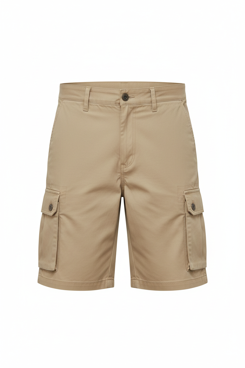 Tough Times Triumph Cargo Shorts - Sand Beige Plain